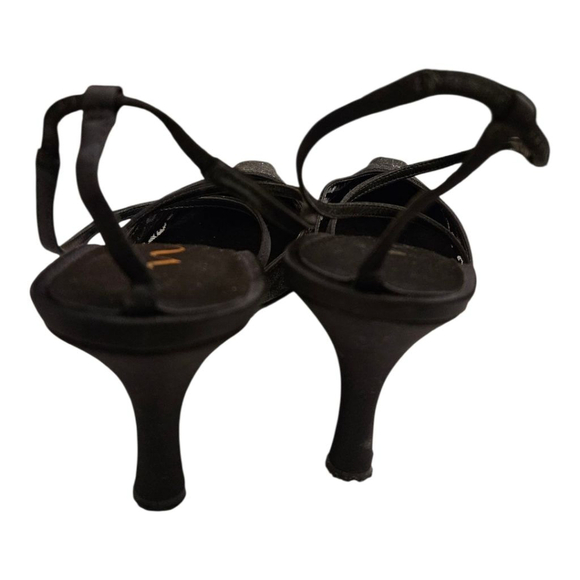 Nina Women's Black Glitter Slingback Heels Size 8.5 - Picture 8 of 8
